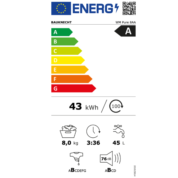 Bauknecht WM PURE 8AA - Waschmaschine (8KG, 1400 u/min, EEK: A) – Bild 4