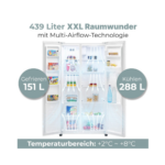 Bomann SBS 7367 Weiß - Side by Side Kühlschrank – Bild 2