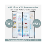 Bomann SBS 7367 Schwarz - Side by Side Kühlschrank – Bild 2