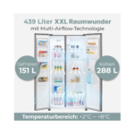 Bomann SBS 7367 Inox - Side by Side Kühlschrank – Bild 2