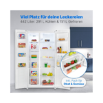 Bomann SBS 7344 Weiß - Side by Side Kühlschrank – Bild 3